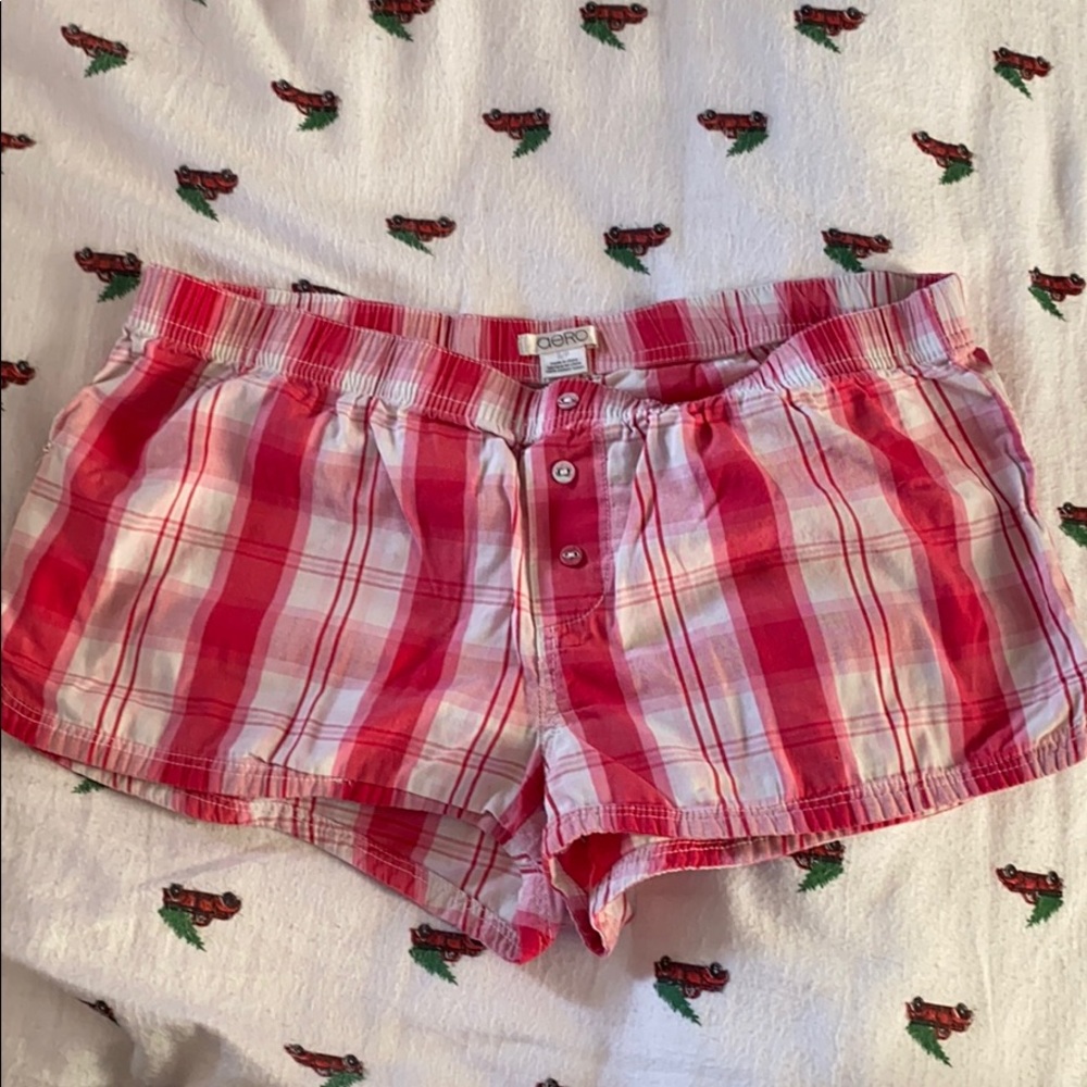 Pink Plaid Aéropostale Pajama Shorts